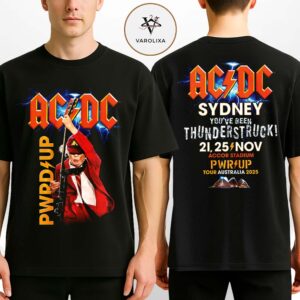 ACDC PWR UP Live At Accor Stadium In Sydney Australia On November 21 And 25 2025 Thunderstruck Lightning Two Sides Unisex T-Shirt