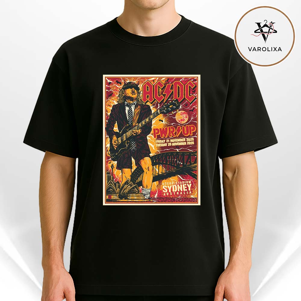 ACDC PWR UP Live Poster At Accor Stadium In Sydney Australia On November 21 And 25 2025 Unisex T-Shirt