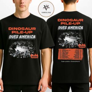 Dinosaur Pile-Up Does America 2026 Tour Poster Vintage Punk Concert Artwork Two Sides Unisex T-Shirt