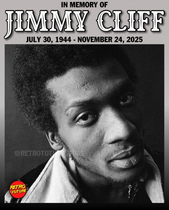 Jimmy Cliff Memorial Poster In Tribute To The Reggae Legend 1944–2025 Black And White Artwork