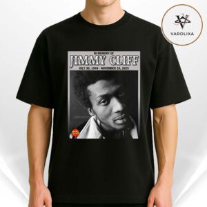 Jimmy Cliff Memorial Poster In Tribute To The Reggae Legend 1944–2025 Black And White Artwork Unisex T-Shirt