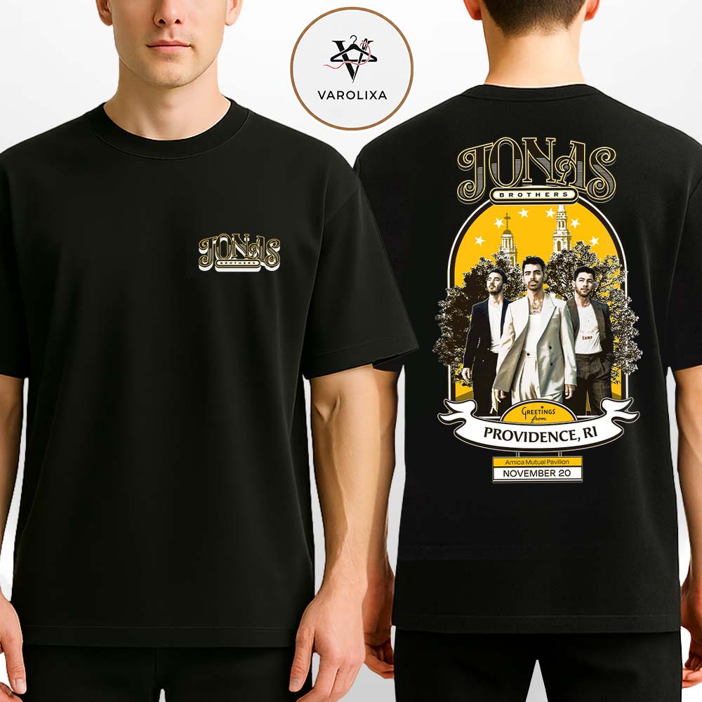 Jonas Brothers Greetings From Providence Rhode Island Live At Amica Mutual Pavilion On November 20 2025 Two Sides Unisex T-Shirt