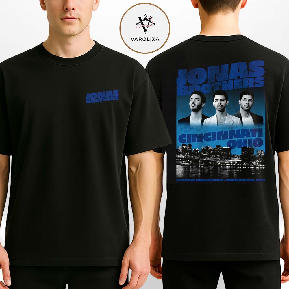 Jonas Brothers Merch Tee For Cincinnati OH At Heritace Bank Center On November 22 2025 Two Sides Unisex T-Shirt