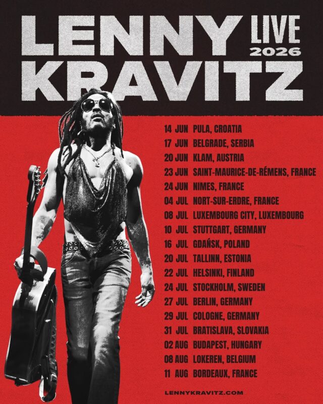 Lenny Kravitz Tour Dates Poster Live 2026 Across Europe In June To August 2026