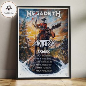 Megadeth Canada Tour Poster Across BC Alberta Ontario Quebec On February To March 2026 With Anthrax And Exodus Home Decor Poster Canvas