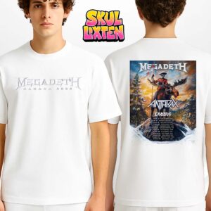 Megadeth Canada Tour Poster Across BC Alberta Ontario Quebec On February To March 2026 With Anthrax And Exodus Two Sides Unisex T-Shirt