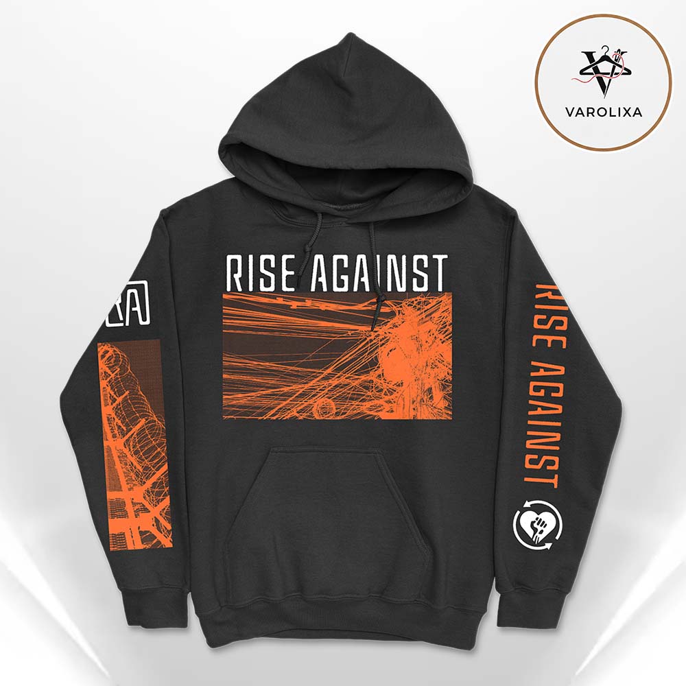 Rise Against Wire Pullover All Over Print Hoodie Rise Against Wire Pullover All Over Print Hoodie