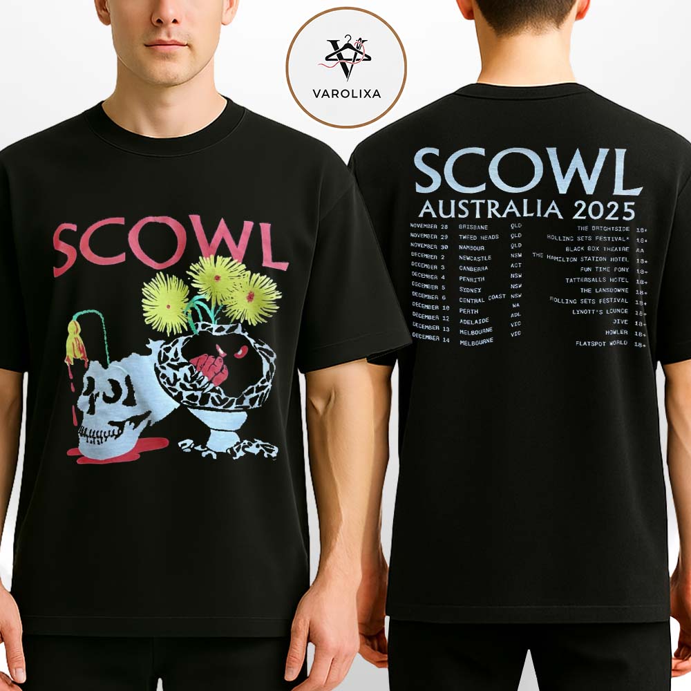 Scowl 2025 Australia Tour Merch At Rolling Sets Fest In Tweed Heads Two Sides Unisex T-Shirt Scowl 2025 Australia Tour Merch At Rolling Sets Fest In Tweed Heads Two Sides Unisex T-Shirt