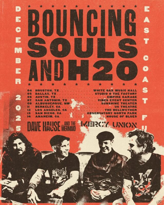 The Bouncing Souls And H2O East Coast Tour Poster Across The USA December 2025