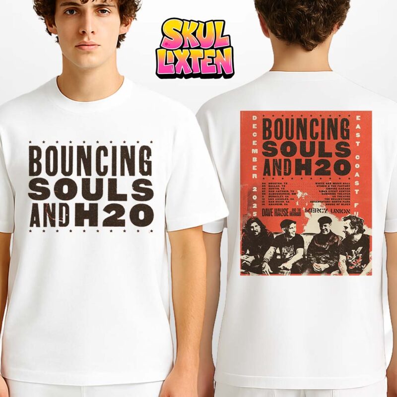 The Bouncing Souls And H2O East Coast Tour Poster Across The USA December 2025 Two Sides Unisex T Shirt