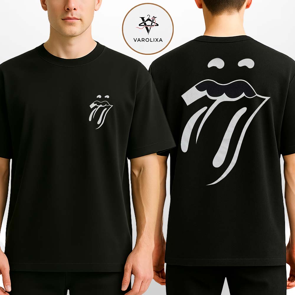 The Rolling Stones Paint It Black Tongue Outline Two Sides Unisex T-Shirt The Rolling Stones Paint It Black Tongue Outline Two Sides Unisex T-Shirt