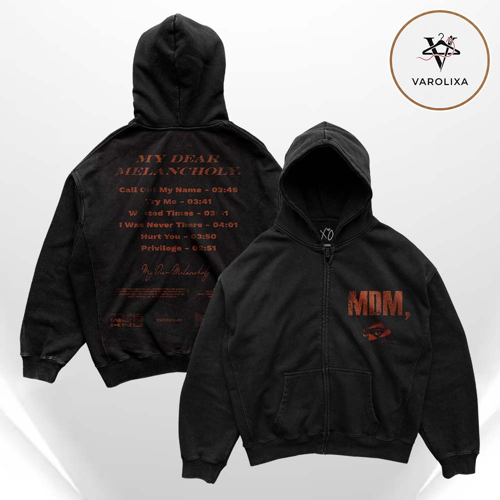 The Weeknd My Dear Melancholy Two Sides Unisex Zip Hoodie The Weeknd My Dear Melancholy Two Sides Unisex Zip Hoodie