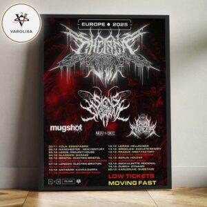 Throne of Exile Europe 2025 Tour Poster – Signs of the Swarm, Crown Magnetar & Mugshot Deathcore Tour Art Home Decor Poster Canvas