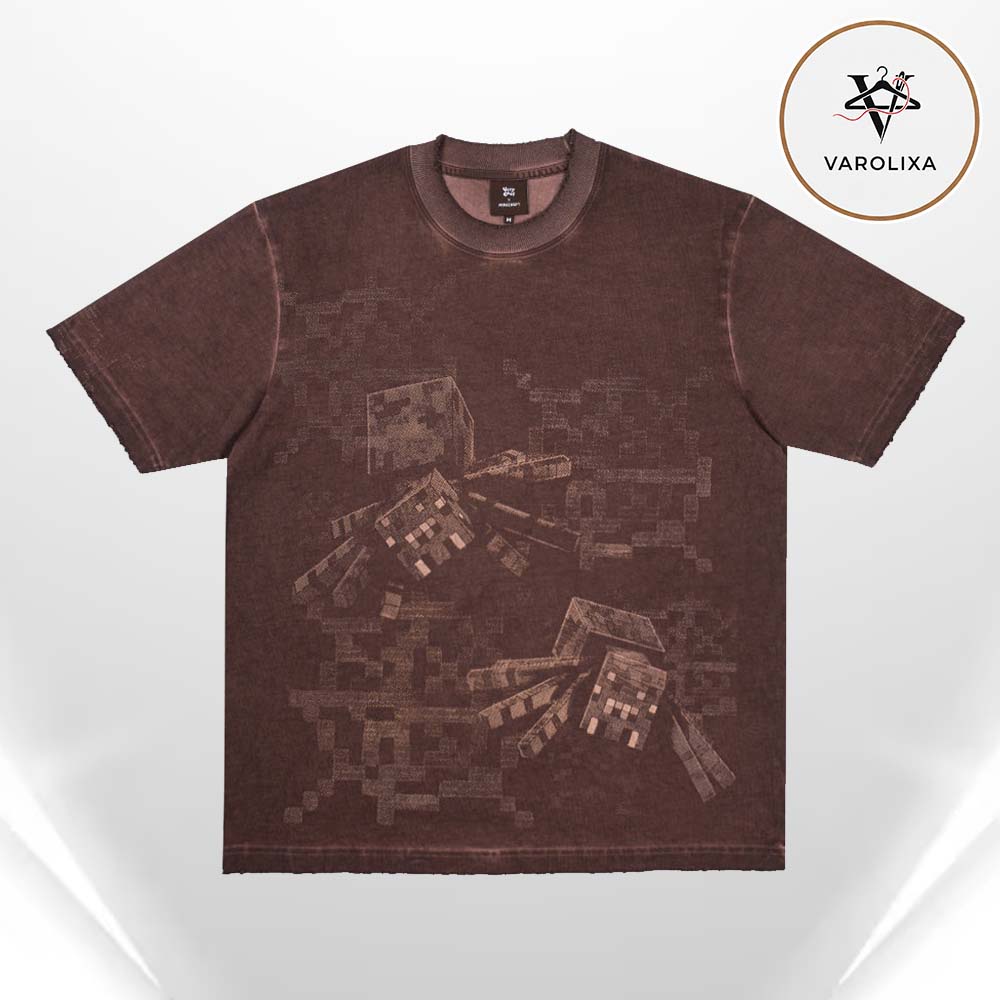 Very Cool x Minecraft Cave Spider Pixel Fade All Over Print Shirt Very Cool x Minecraft Cave Spider Pixel Fade All Over Print Shirt
