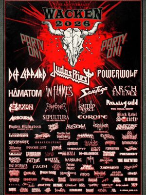 Wacken 2026 Festival Poster At Wacken Open Air In Wacken Germany On August 2026