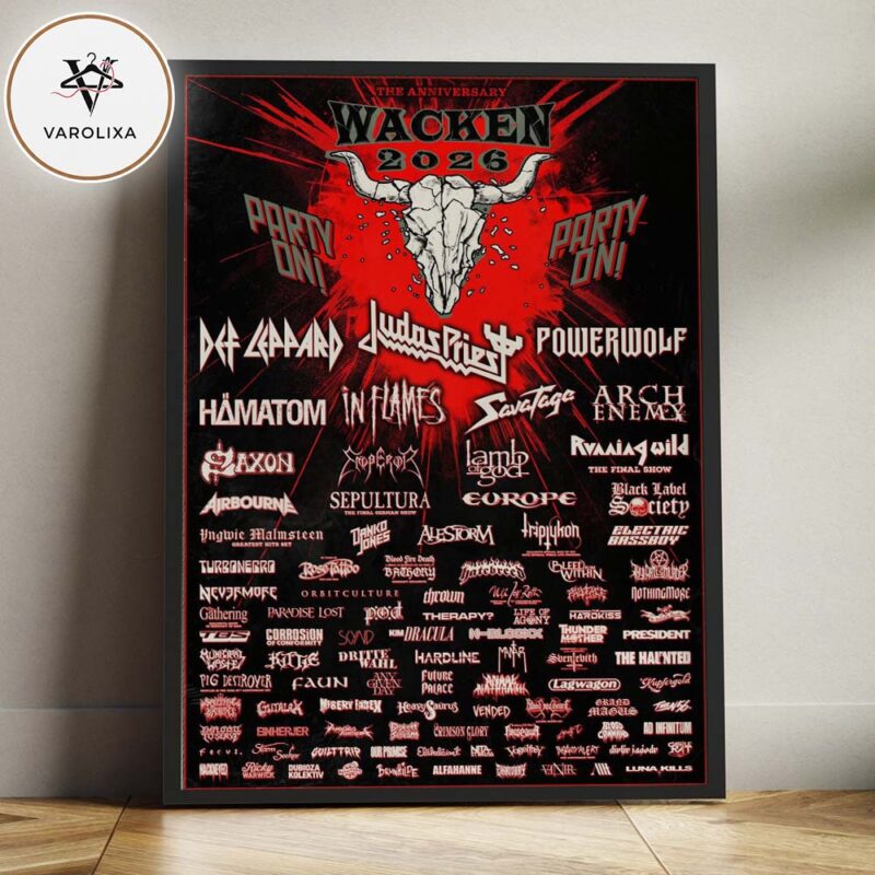 Wacken 2026 Festival Poster At Wacken Open Air In Wacken Germany On August 2026 Home Decor Poster Canvas