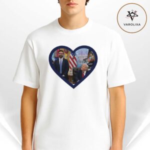 Zohran Mamdani And Donald Trump Heart Framed Meme Photo Unisex T-Shirt