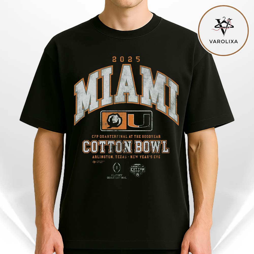 2025 Cotton Bowl Miami Hurricanes SST CFP 2025 NFL Unisex T-Shirt 2025 Cotton Bowl Miami Hurricanes SST CFP 2025 NFL Unisex T-Shirt