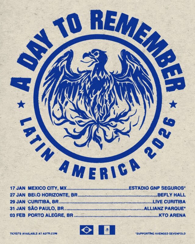 A Day To Remember Latin America Tour 2026 Blue Eagle Emblem
