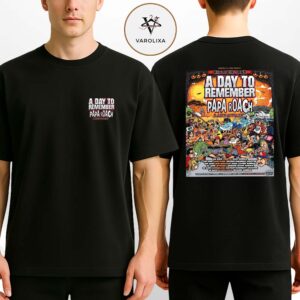 A Day To Remember Papa Roach Big Rock Tour 2026 Poster At Multiple Venues Across Australia And New Zealand Two Sides Unisex T-Shirt