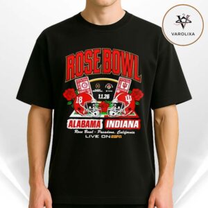 Alabama Crimson Tide Vs Indiana Hoosiers 2026 Rose Bowl Matchups Ticket Helmet Unisex T-Shirt