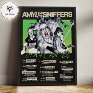 Amyl And The Sniffers USA And Canada Tour 2026 Poster Green Retro Punk Artwork Home Decor Poster Canvas