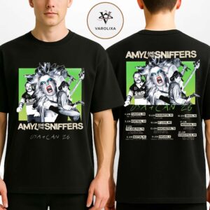 Amyl And The Sniffers USA And Canada Tour 2026 Poster Green Retro Punk Artwork Two Sides Unisex T-Shirt