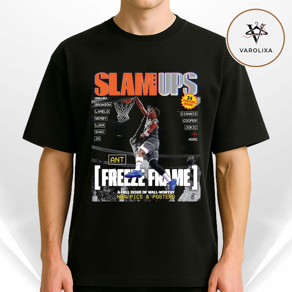Anthony Edwards Minnesota Timberwolves Freeze Frame NBA Dunk Magazine Style 2026 Unisex T-Shirt Anthony Edwards Minnesota Timberwolves Freeze Frame NBA Dunk Magazine Style 2026 Unisex T-Shirt