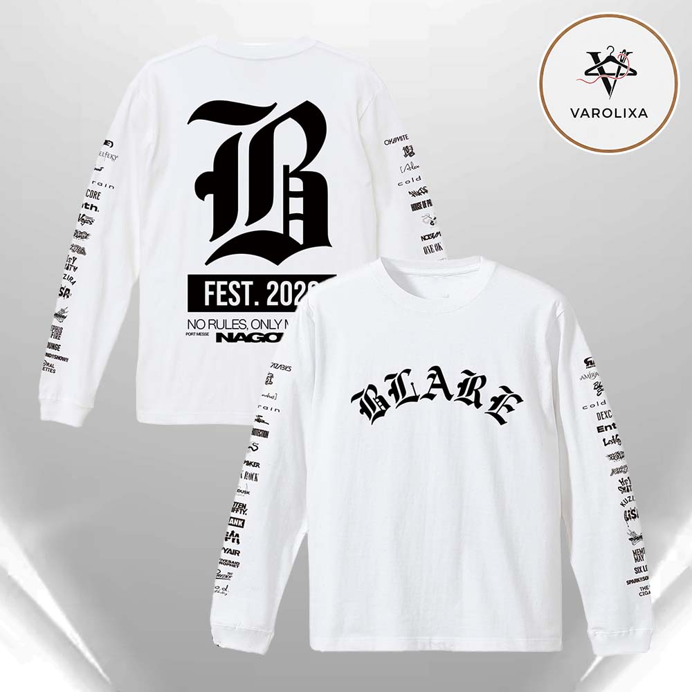 BLARE FEST 2026 Big B Logo Band Names Unisex Long Sleeve Shirt BLARE FEST 2026 Big B Logo Band Names Unisex Long Sleeve Shirt