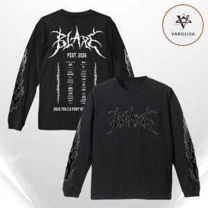 BLARE FEST 2026 Spiky Logo Flames Sleeves Lineup Long Sleeve Shirt