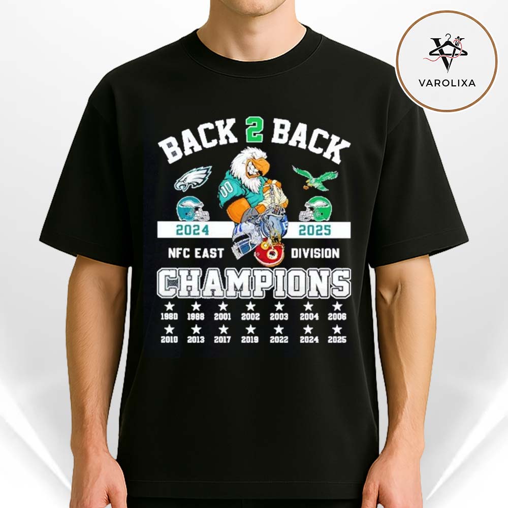 Back 2 Back 2024 2025 NFC East Division Champions Philadelphia Eagles Unisex T-Shirt Back 2 Back 2024 2025 NFC East Division Champions Philadelphia Eagles Unisex T-Shirt