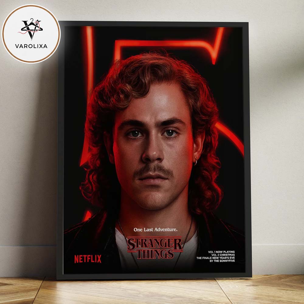 Billy Hargrove Dacre Montgomery Stranger Things Cinematic Poster Red Neon Final Return Volume 5 Home Decor Poster Canvas