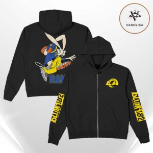 Blink 182 x Los Angeles Rams Wide Receiver Two Sides Black Zip Hoodie