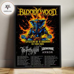 Bloodywood System of a Brown US Tour 2026 With The Pretty Wild Ladrønes and Ankor Full Tour Dates Home Decor Poster Canvas