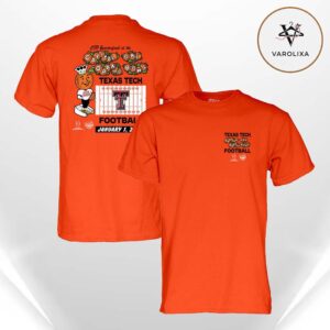 Blue 84 Texas Tech Red Raiders Orange 2026 Orange Bowl NFL Season Two Sides Unisex T-Shirt