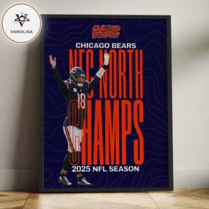 Caleb Williams Chicago Bears NFC North Champions NFL 2025 Vertical Power Home Decor Poster Canvas