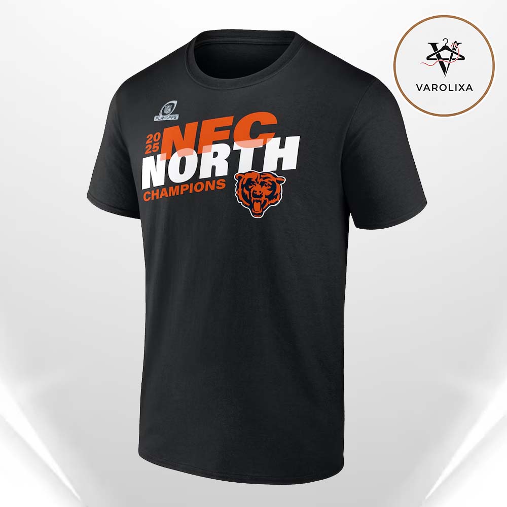 Chicago Bears Fanatics Big & Tall 2025 NFC North Division Champions Conquer Unisex T-Shirt Chicago Bears Fanatics Big & Tall 2025 NFC North Division Champions Conquer Unisex T-Shirt