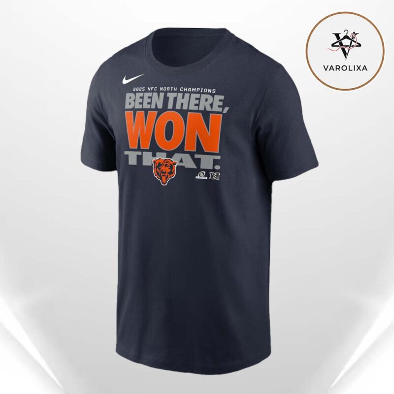Chicago Bears Nike 2025 NFC North Division Champions Locker Room Trophy Collection Unisex T Shirt