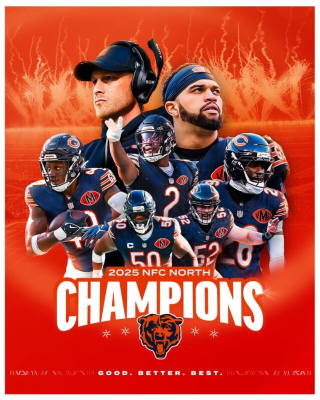 Chicago Bears Team Ensemble NFC North Champions NFL 2025 Victory