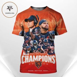 Chicago Bears Team Ensemble NFC North Champions NFL 2025 Victory All Over Print Shirt