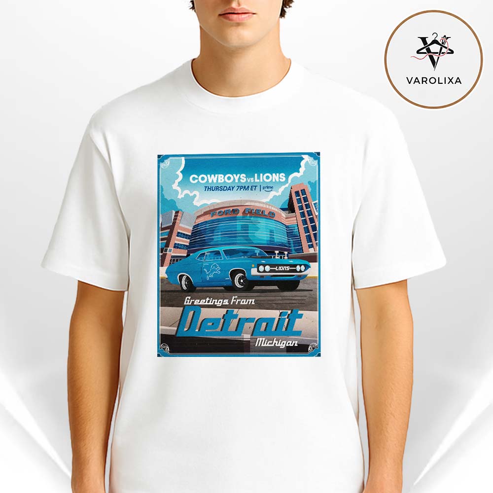Dallas Cowboys vs Detroit Lions Thursday Night Football At Ford Field Detroit Michigan NFL Matchup 2026 Unisex T-Shirt Dallas Cowboys vs Detroit Lions Thursday Night Football At Ford Field Detroit Michigan NFL Matchup 2026 Unisex T-Shirt