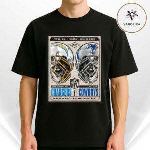 Dallas Cowboys vs Los Angeles Chargers Week 16 2025 NFL Kickoff Game Helmet Unisex T-Shirt