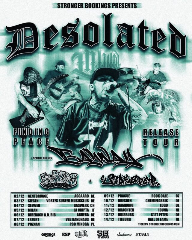 Desolated Tour Dates Poster Finding Peace Release Tour Across Europe December 2025