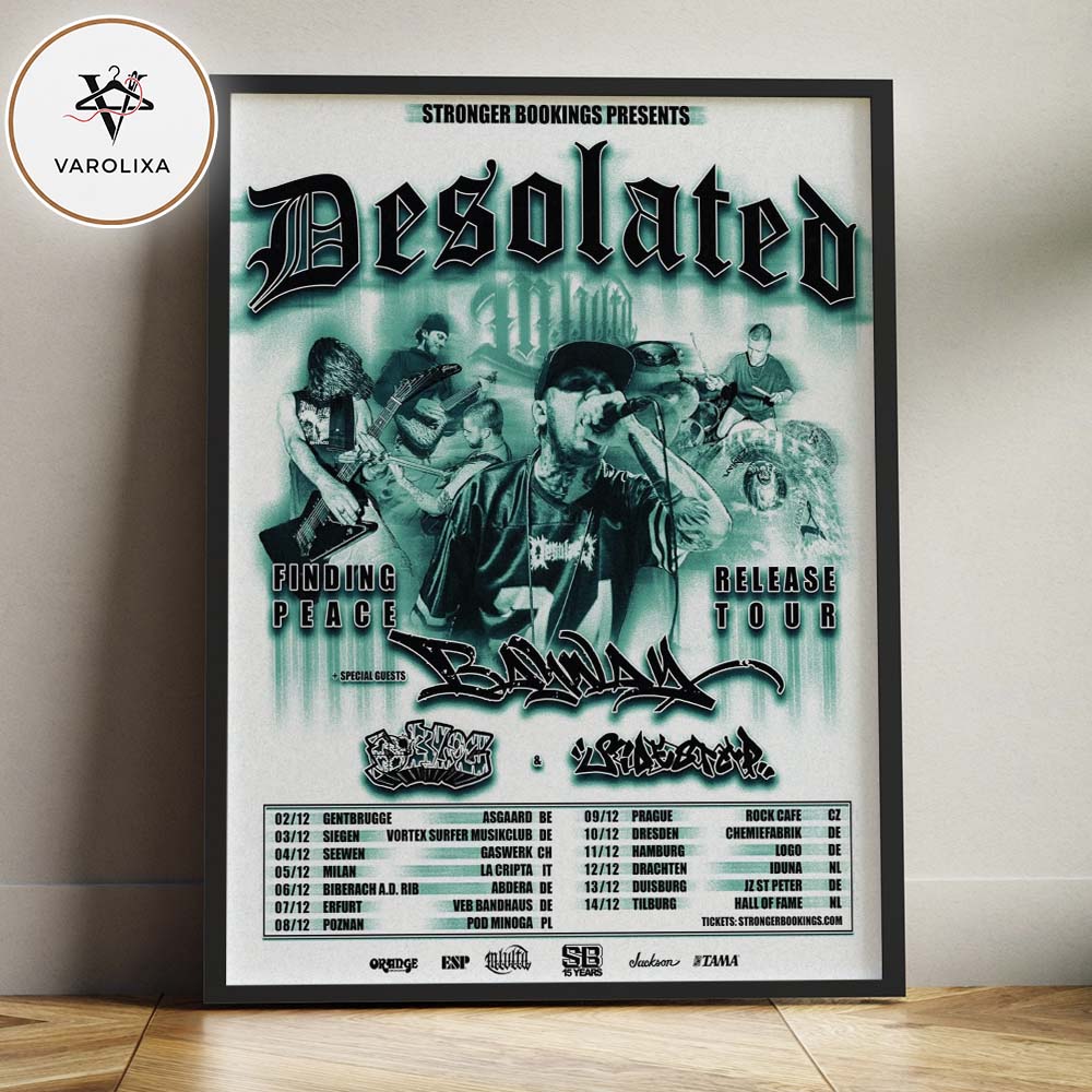 Desolated Tour Dates Poster Finding Peace Release Tour Across Europe December 2025 Home Decor Poster Canvas Desolated Tour Dates Poster Finding Peace Release Tour Across Europe December 2025 Home Decor Poster Canvas