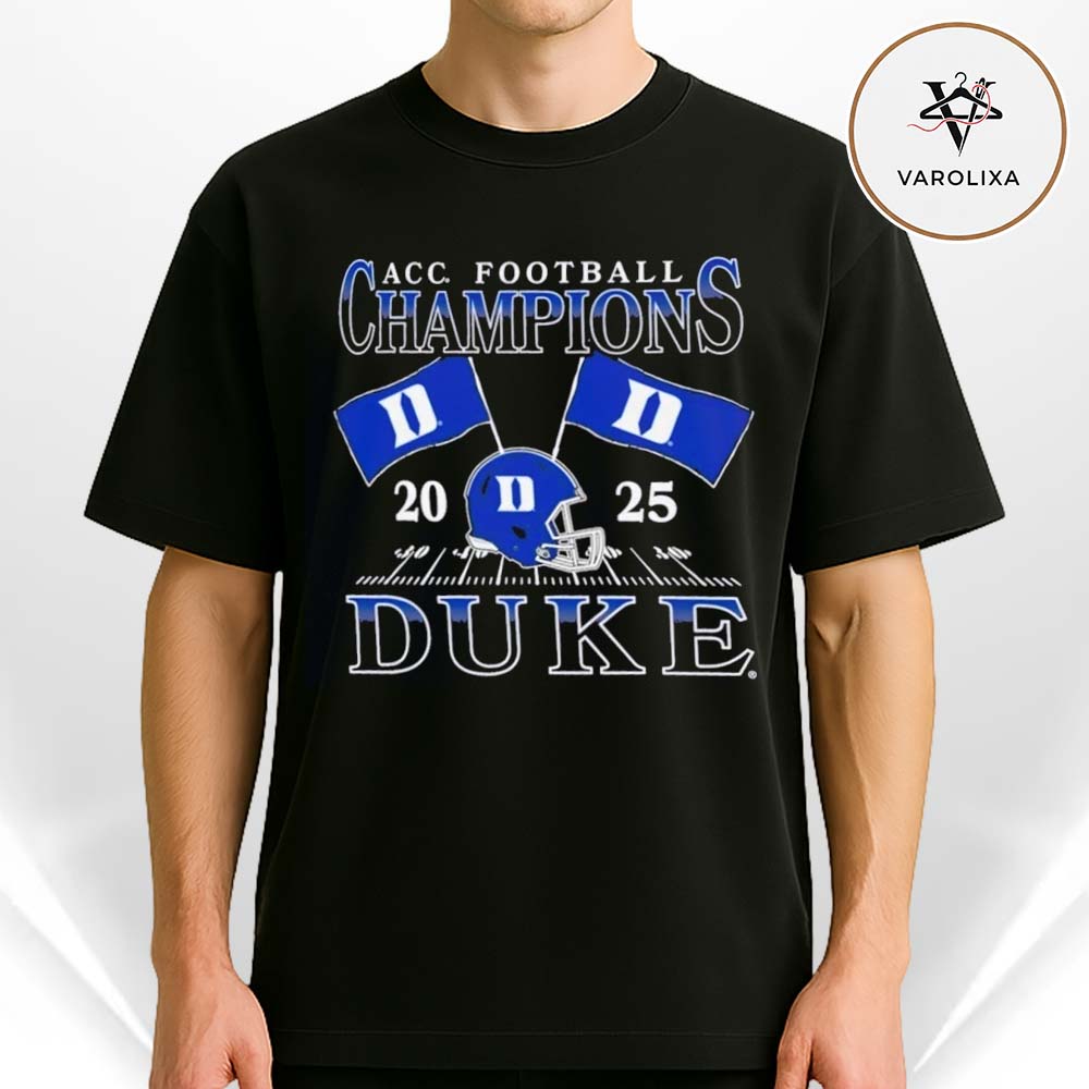 Duke Blue Devils 2025 ACC Football Champions Flags Unisex T-Shirt Duke Blue Devils 2025 ACC Football Champions Flags Unisex T-Shirt