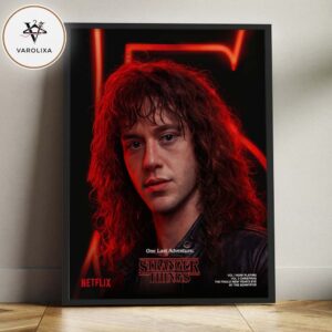 Eddie Munson Joseph Quinn Stranger Things Cinematic Poster Red Neon Final Adventure Volume 5 Home Decor Poster Canvas