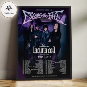 Escape The Fate And Lacuna Coil Sleepless Empire USA Tour 2026 Metal Concert Dates Home Decor Poster Canvas