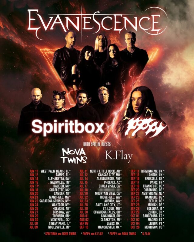 Evanescence Spiritbox Poppy K.Flay US And Europe Tour 2025