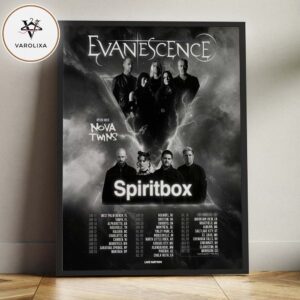 Evanescence Spiritbox US Tour 2025 Poster With Nova Twins Summer Concert Artwork Home Decor Poster Canvas