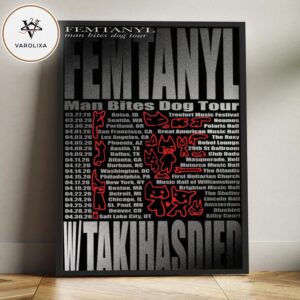 Femtanyl Tour Dates Poster Man Bites Dog Tour Across USA March–April 2026 Home Decor Poster Canvas